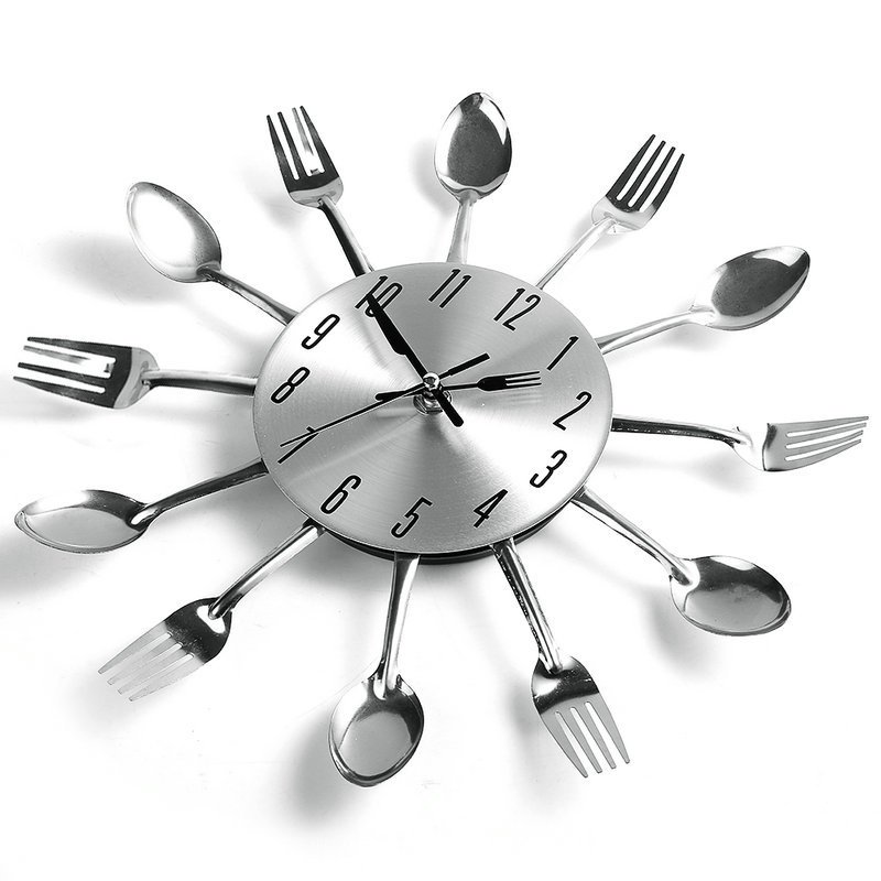 150hotdeals's tweet image. Unique Modern Design Sliver Cutlery Kitchen Utensil Wall Clock Visit: 150hotdeals.com/product/home-d… #coolclock #cutlerycl