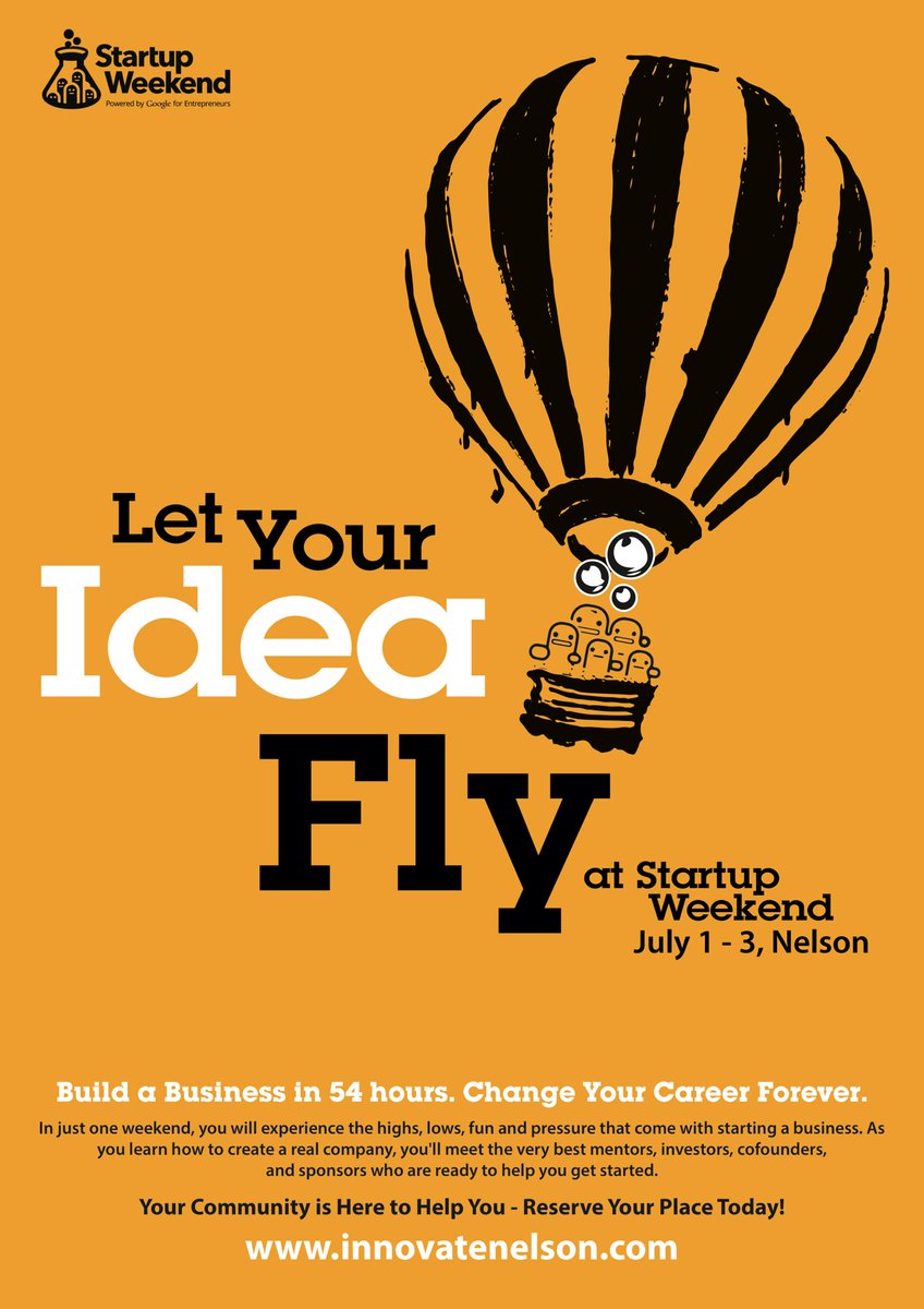 SilkeNSN's tweet photo. Do u have an idea4a business? Or just want to start a business?
Then join us @StartupWeekend 1-3 July !! 
#NSNZ https://t.co/MwP3bqJ5pl