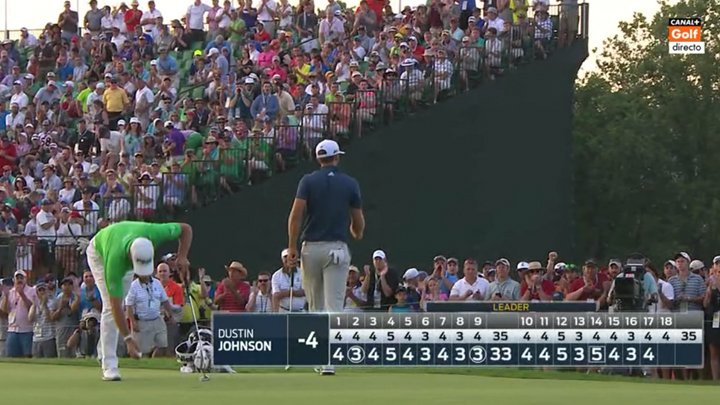 MovistarGolf's tweet photo. Dustin Johnson, vuelve a cumplir. Tiene muy cerca el #USOpenplus. https://t.co/C7NQOwlZ4O
