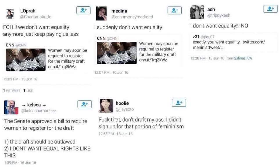 If you want equality, you got it.

Deal with it.