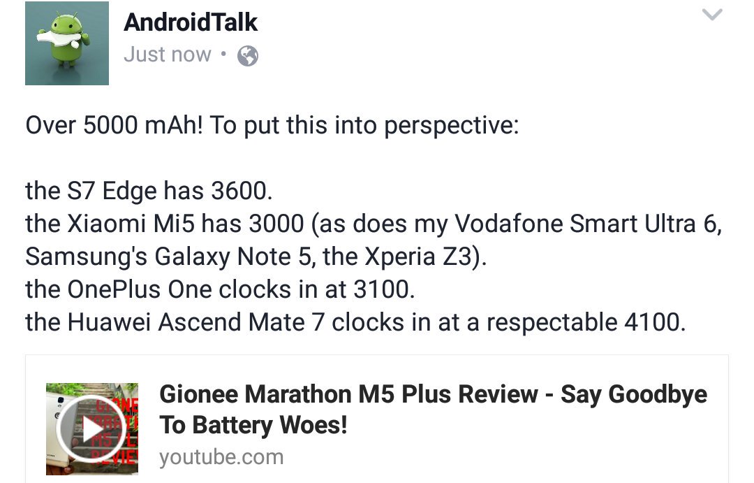 androidtalkuk's tweet photo. The Gionee Marathan M5 Plus could be the phone for you if you go through your battery like there's no tomorrow. https://t.co/Bbm5amJANd