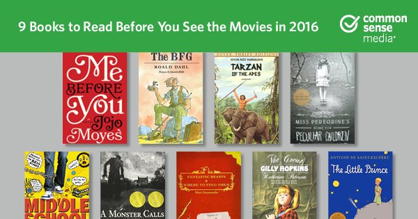 CommonSense's tweet image. 9 #Books to Read Before You See the Movies in 2016: comsen.se/26bNGh7