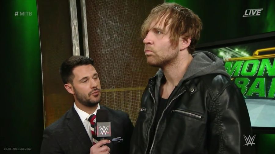 iqbaltriad's tweet photo. Dean stops for a chat &amp; is asked about his game plan. Hes not the kinda guy to have a game plan! #DeanAmbrose #MITB https://t.co/FvlYC8RvSI"
