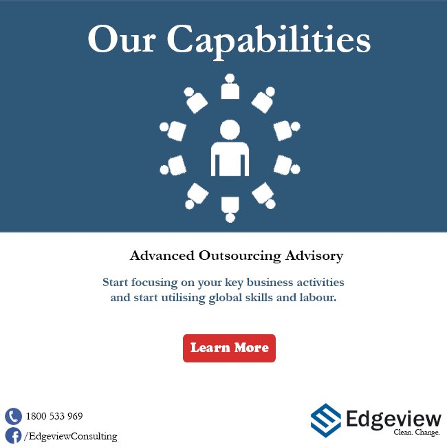EdgeviewGroup's tweet image. We are applying our own #innovative, #advanced outsourcing tactics with our clients. #EdgeView #Capabilities