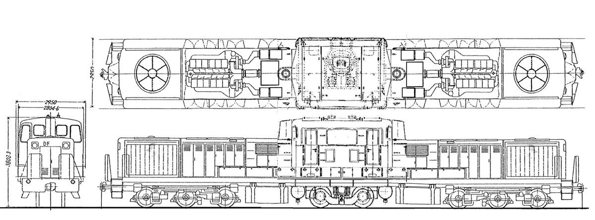 DML61ZAディーゼルエンジン2機搭載の2500ps級旅客用機関車。DE10を2輌