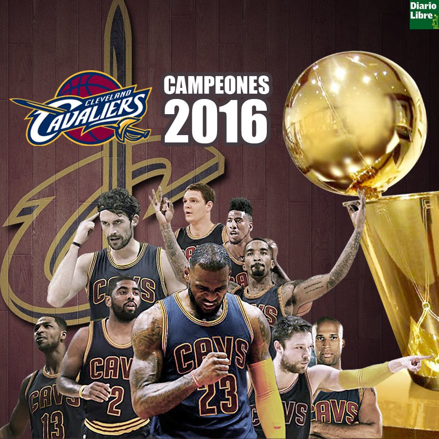 DiarioLibre's tweet photo. Cleveland @cavs logra su primer campeonato en la historia de la @nba al vencer a Golden State @warriors 93-89. https://t.co/sEGecxnNgG