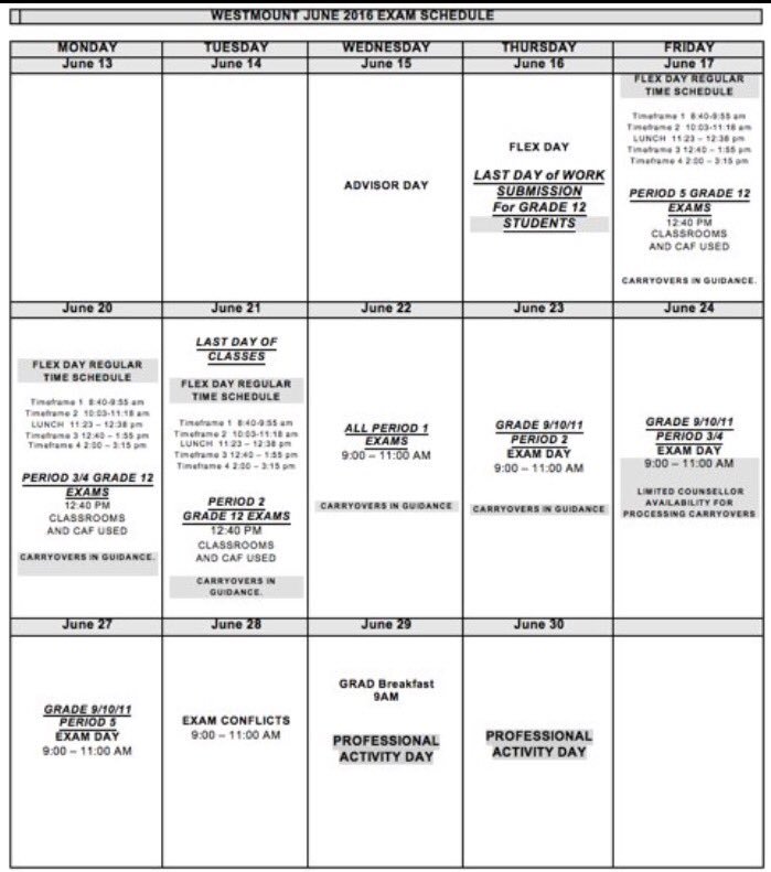 Schedule for the remainder of the school year...it flew by so fast!