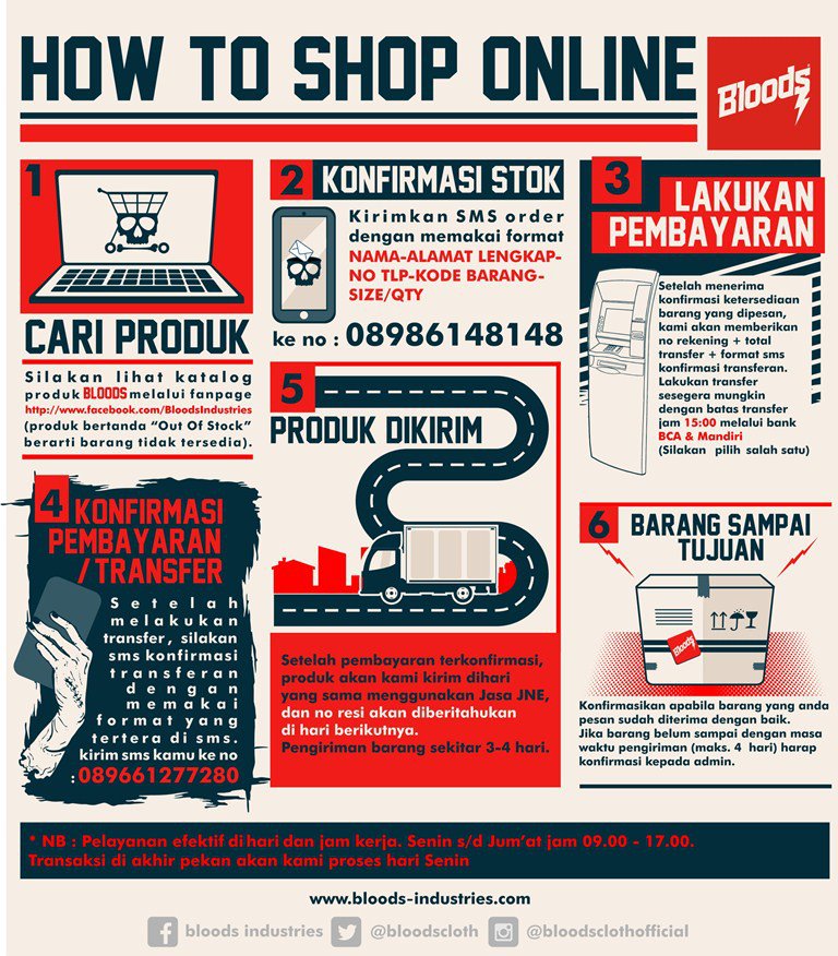 Gimana sih caranya pesan lewat online ? disimak tutorial untuk order via online berikut ini.

#bloodscloth
