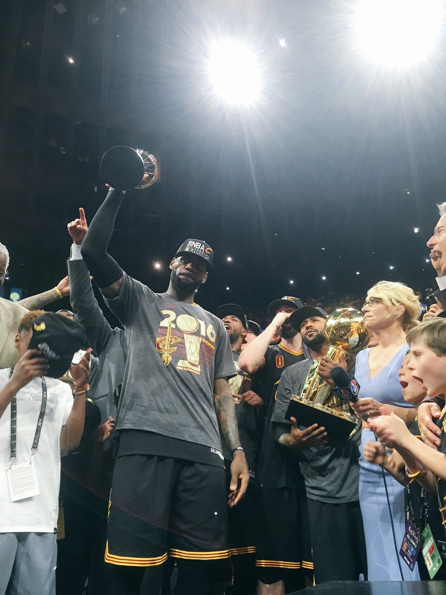 cavs's tweet image. "LeBron, it was unanimous. YOU are the #NBAFinals MVP." #NBAChampions | #OneForTheLand