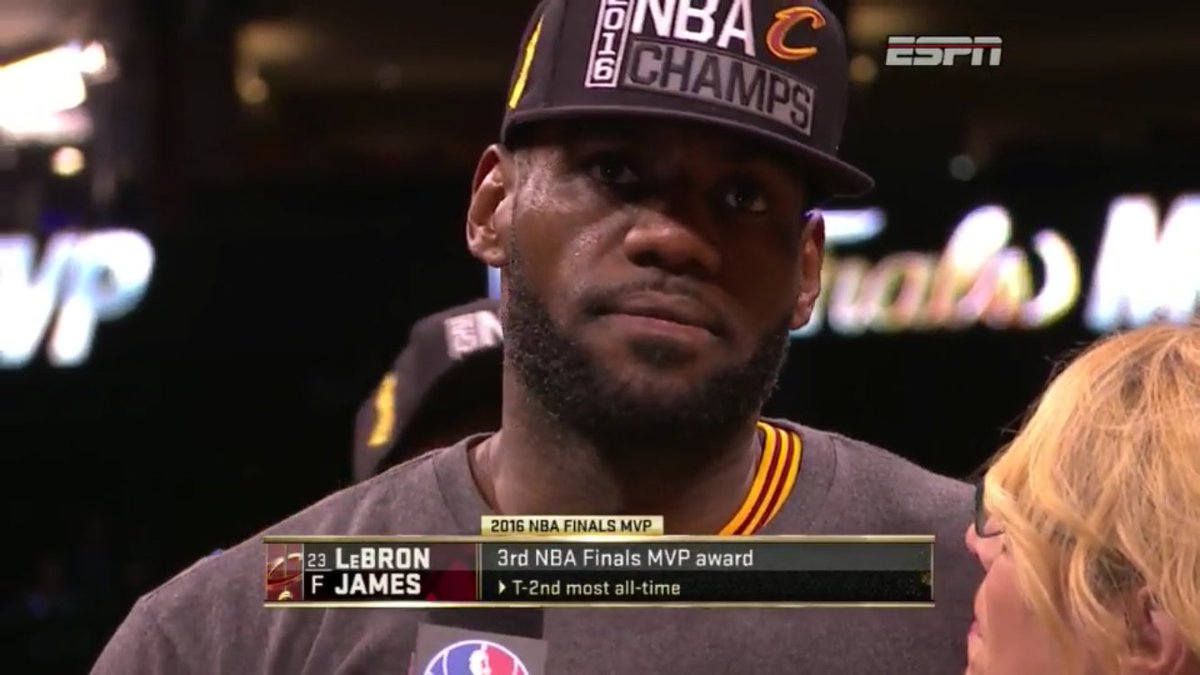 enjoyGLOBE's tweet photo. That moment when you've proven all the doubters wrong. You deserve it, @KingJames! #GlobePHNBA🏀 #ALLin216 #NBAFinals https://t.co/ONsSzKGljN