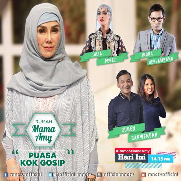 Puasa gak boleh gosip! Mending tonton serunya #RumahMamaAmy pkl 14:15 <a href="/juliaperrez/">juliaperez</a> <a href="/indraherlambang/">Indra Herlambang</a> <a href="/ruben_onsu/">Ruben Onsu</a>