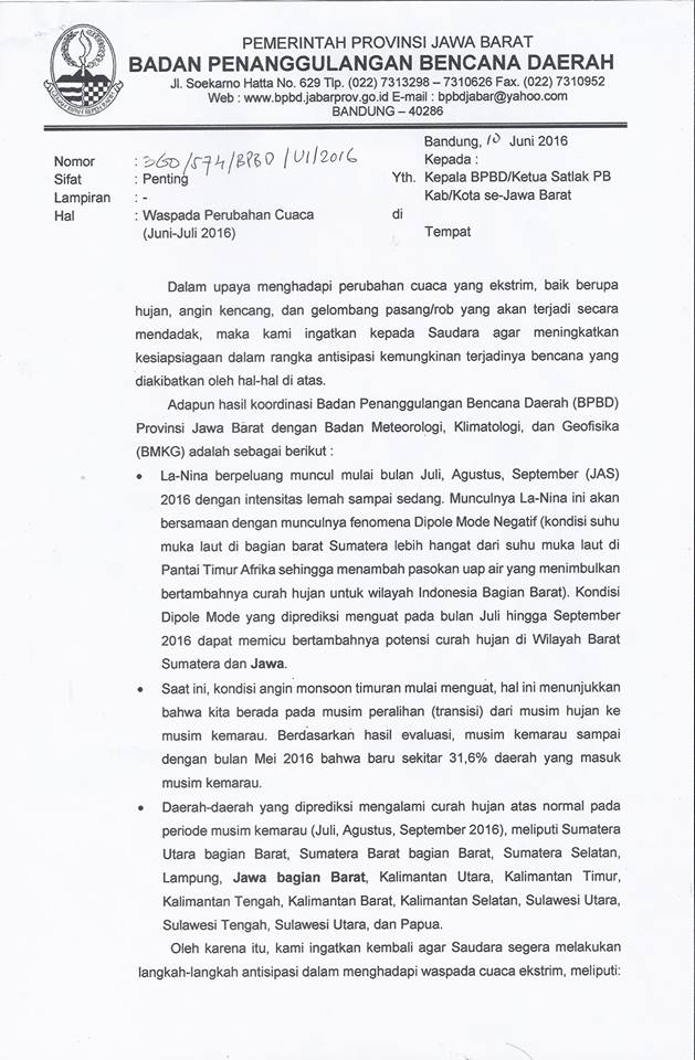 BPBDJabar's tweet photo. Waspada Perubahan Cuaca Bulan Juni-Juli di Provinsi Jawa Barat https://t.co/iqcrIalAm3