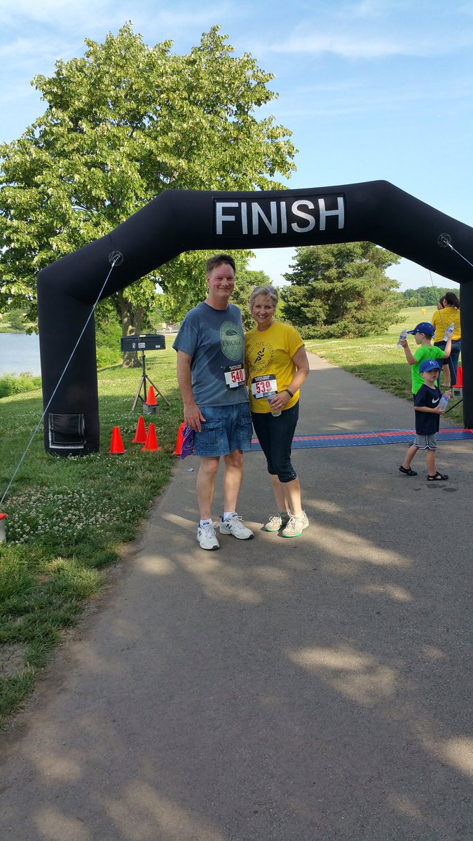 kansasrad's tweet photo. Finished 5K with my wife and daughter on Fathers Day weekend. Set new PR and did not embarrass myself. Jeans shorts? https://t.co/pKMPr77LeC