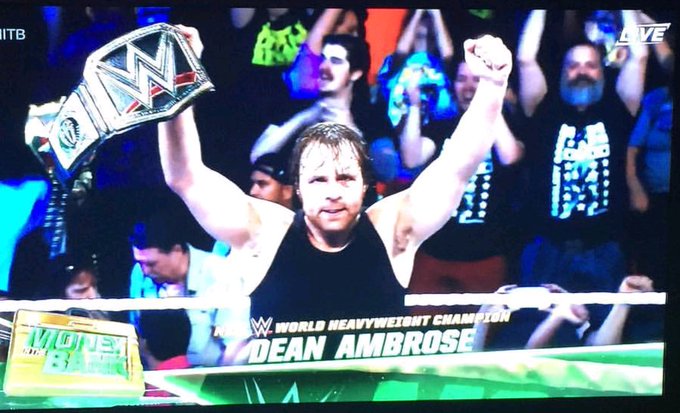 In ATL, I told Mox to go win the big one..tonight he did. Congrats Ambrose. More of you should listen<a href="/tag/wwemitb"class="tags"><span>#wwemitb</span></a>