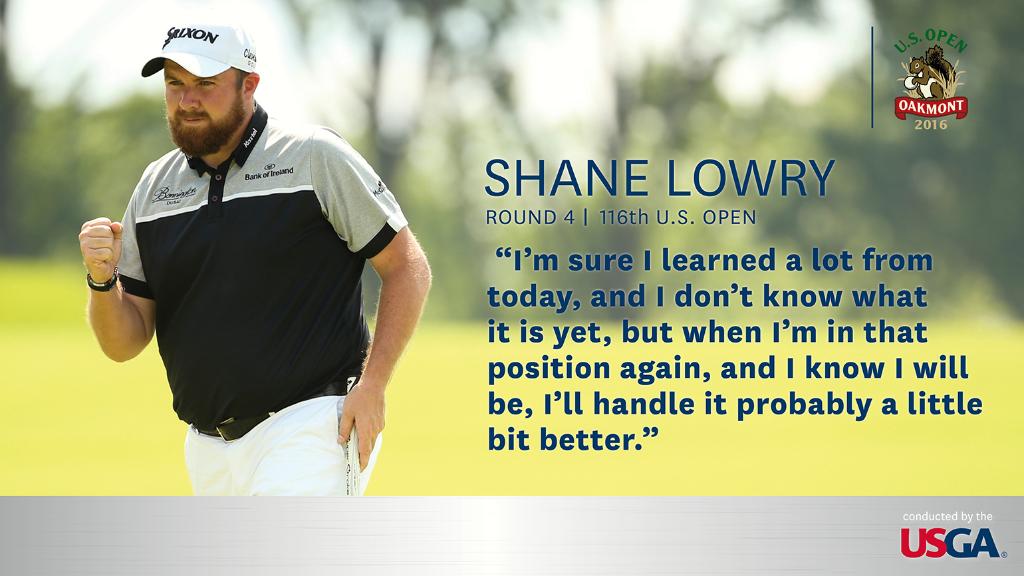 This one got away, but Lowry knows there's value in what he accomplished at the #USOpen. spr.ly/6017BtFQR