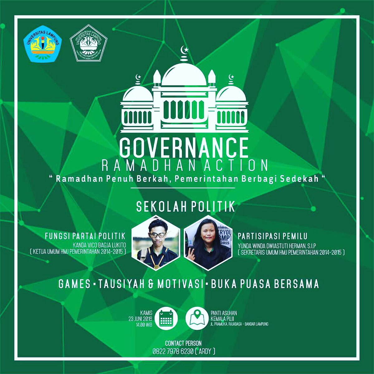 Undangan terbuka untuk kanda, yunda dan kawan-kawan semua dalam acara Governance Ramadhan Action