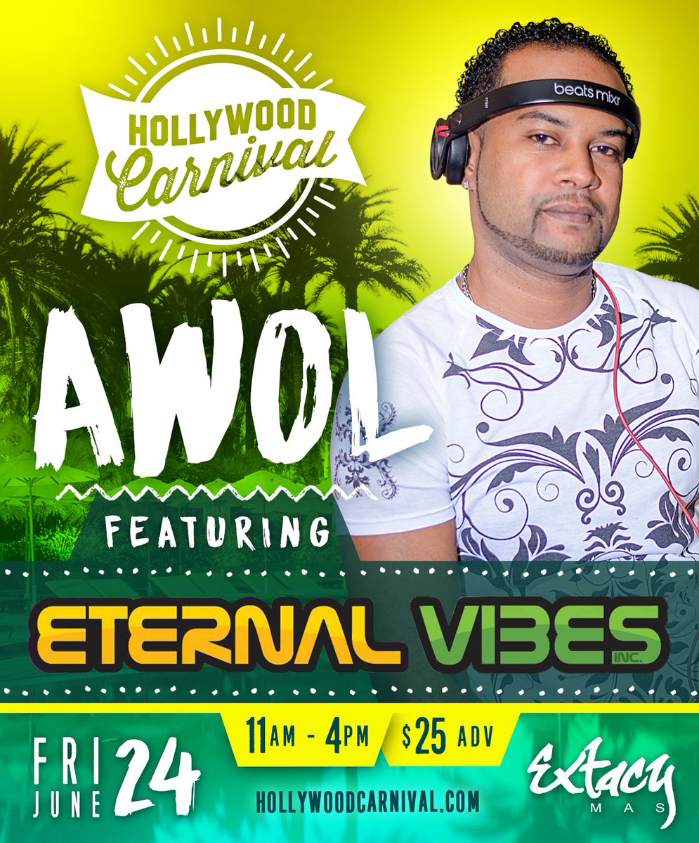 Catch #EternalVibes Friday, June 24th at #AWOL. Tickets: ow.ly/WdAV301obFZ #HollywoodCarnival
