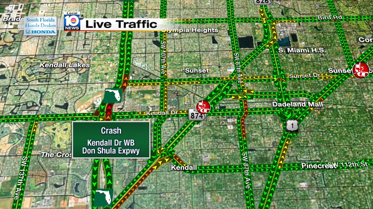 Crash on Kendall Dr WB and the Don Shula Expwy #TRAFFIC #MIAMI https://t.co/2jGK1bUcXf