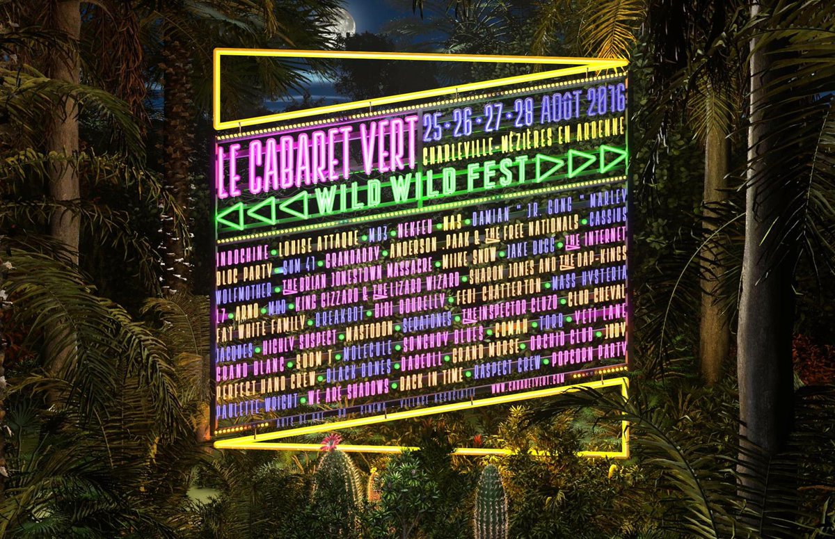 CabaretVert's tweet photo. #Lundi sous la pluie, mais lundi heureux !! La programmation 2016 est complète ! #WildWildFest #CabaretVert #Cv16 https://t.co/oARl6eGMAr