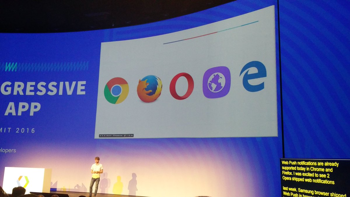 photo of slide with chrome, firefox, opera, internet explorer and Samsung browser. safari is missing.