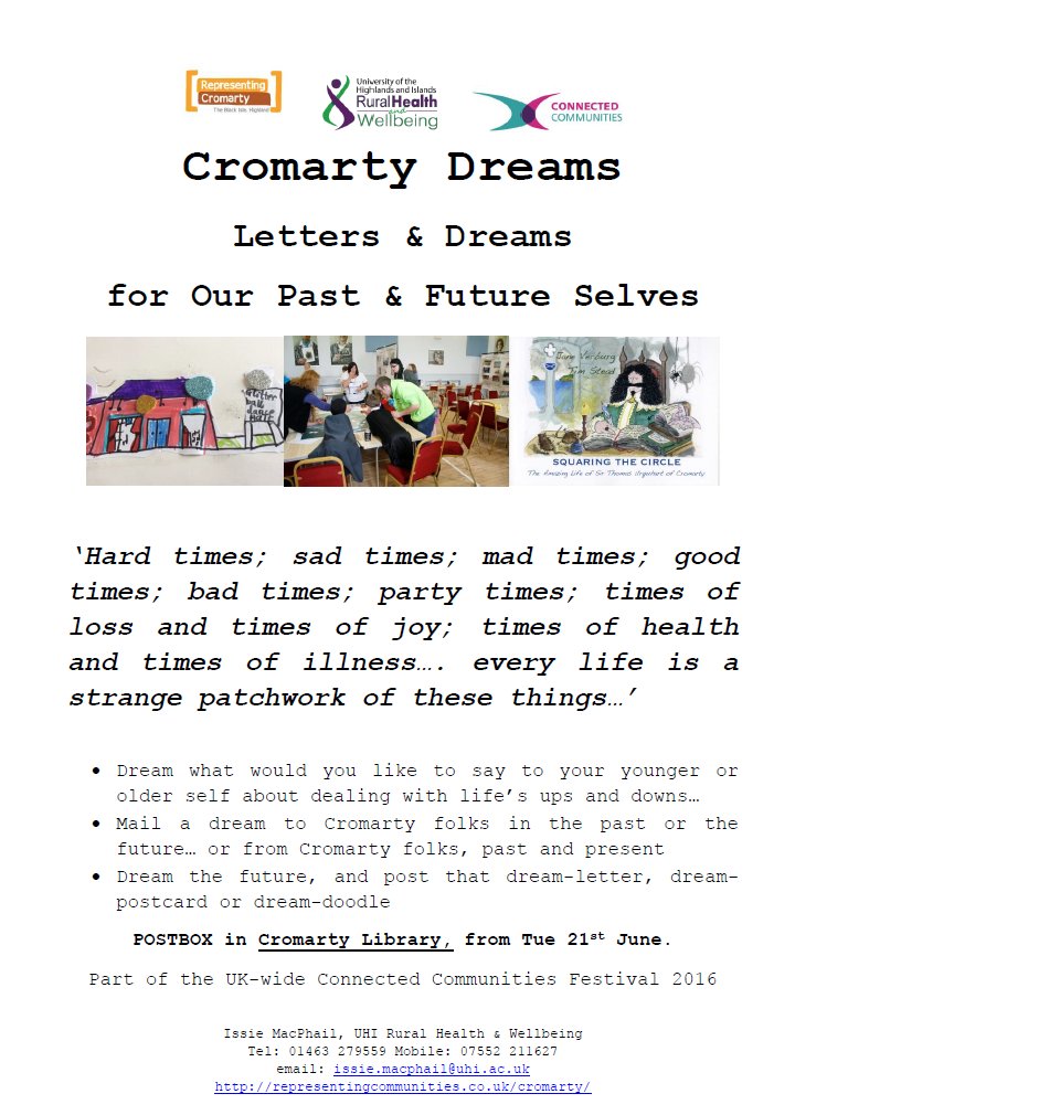 'I have a dream' - now get to posting it!  #utopia2016 #lovecromarty <a href="/ahrcconnect/">AHRC Connect</a>