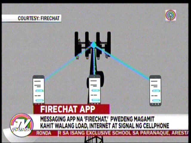 TVPatrol's tweet photo. #TVPatrol Messaging app na 'Firechat,' pwedeng magamit kahit walang load, internet at signal ng cellphone https://t.co/j0K6SohvnV