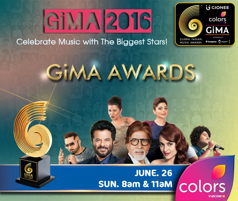 Don't forget to tune into @ColorsTV on 26 June 2016 between 8am-11am to witness the musical extravaganza. #GiMA2016