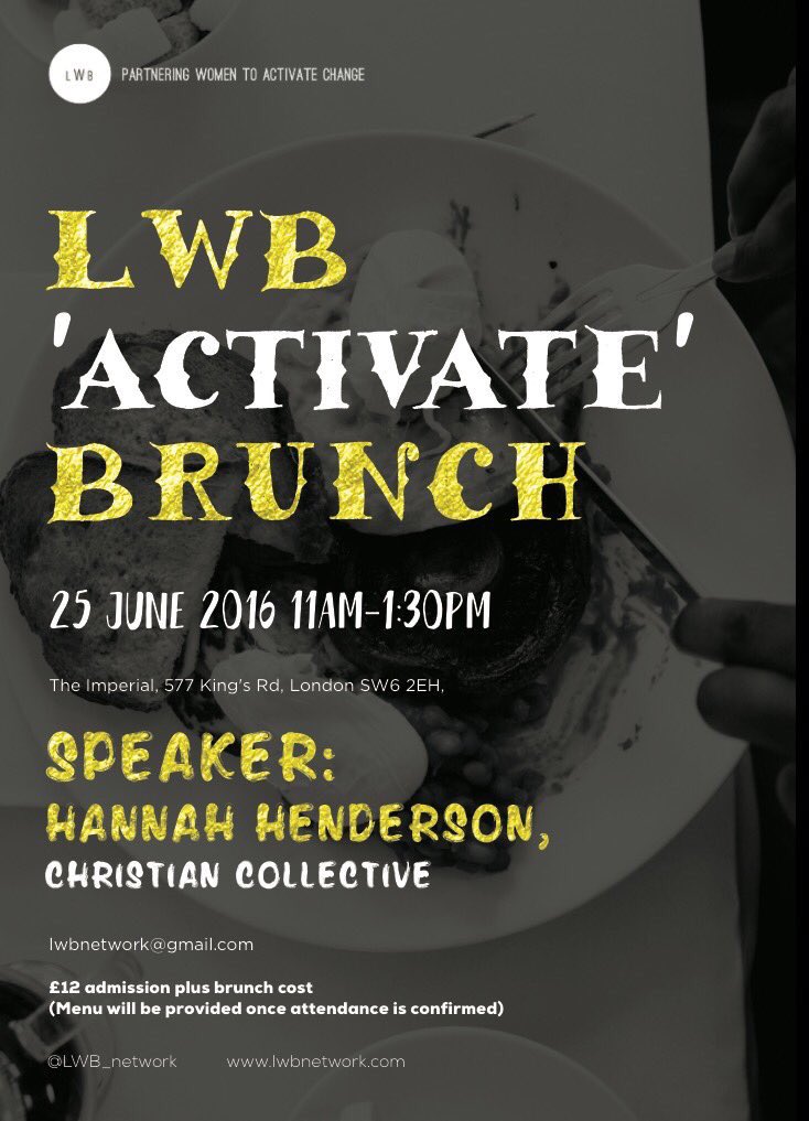 LWB_network's tweet image. Happy Monday! We're just a few days away from our #LWB June brunch and have just 2 spots available!