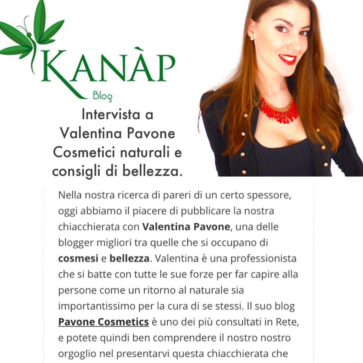 PavoneCosmetics's tweet photo. Grazie di cuore per questa splendida intervista! ✨🍃 https://t.co/VbycuCYk5J ❤️ #KanapCosmetici #PavoneCosmetics #Eco https://t.co/zkYoddZYve