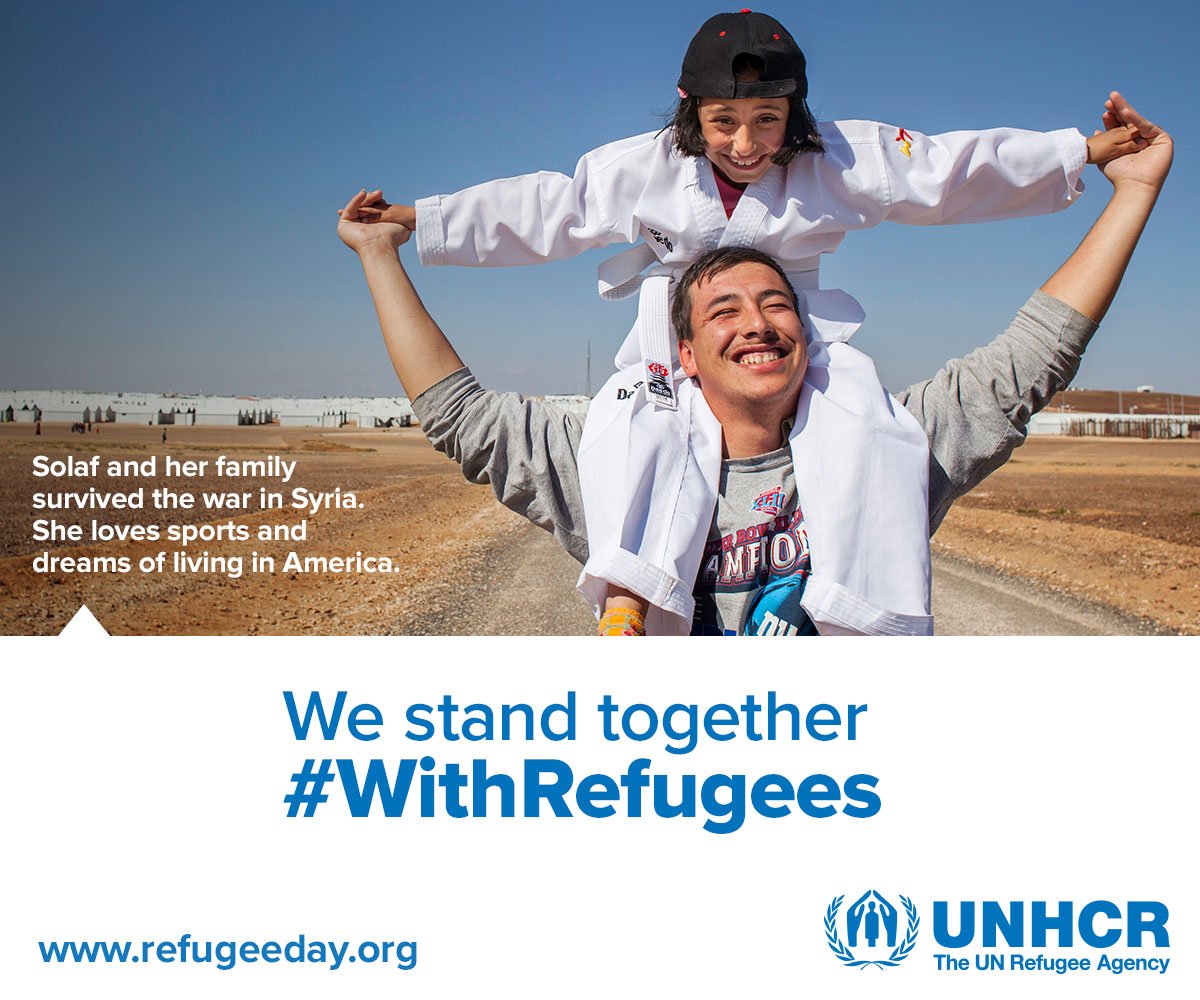 Refugees's tweet photo. Today is World Refugee Day. Please sign our petition to show you stand #WithRefugees https://t.co/hyMiO19bK5 https://t.co/i1Xu1EL9z5
