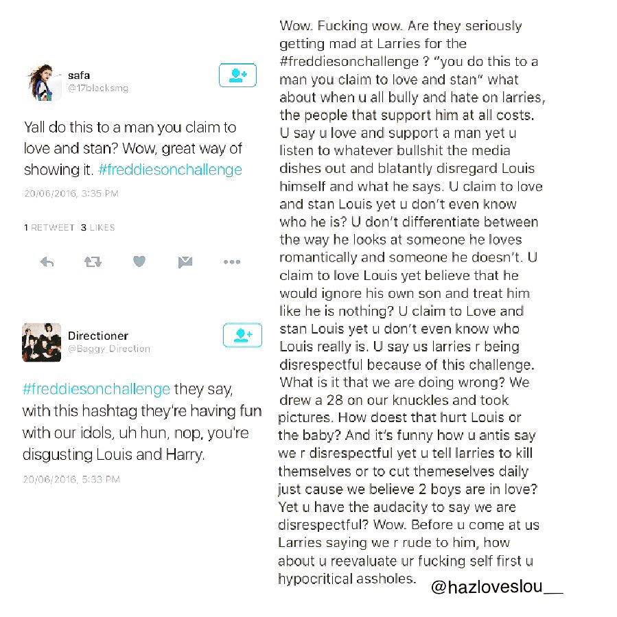 hazloveslou__'s tweet photo. I seriously can't believe antis have the audacity to say we are being disrespectful #freddiesonchallenge https://t.co/7bAmxdcyQq
