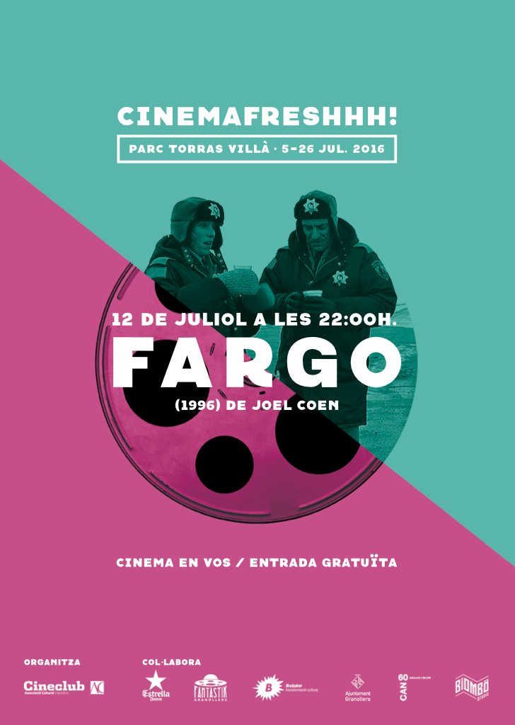 Desvetllem un altre títol del #Cinemafreshhh'16! Fargo, un dels millors thrillers dels Coen! acgranollers.cat/events/fargo