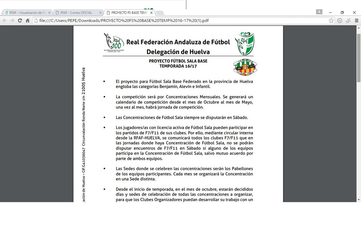 PROYECTO FUTBOLSALA BASE 2016-2017
Contamos con VOSOTROS ¡¡¡