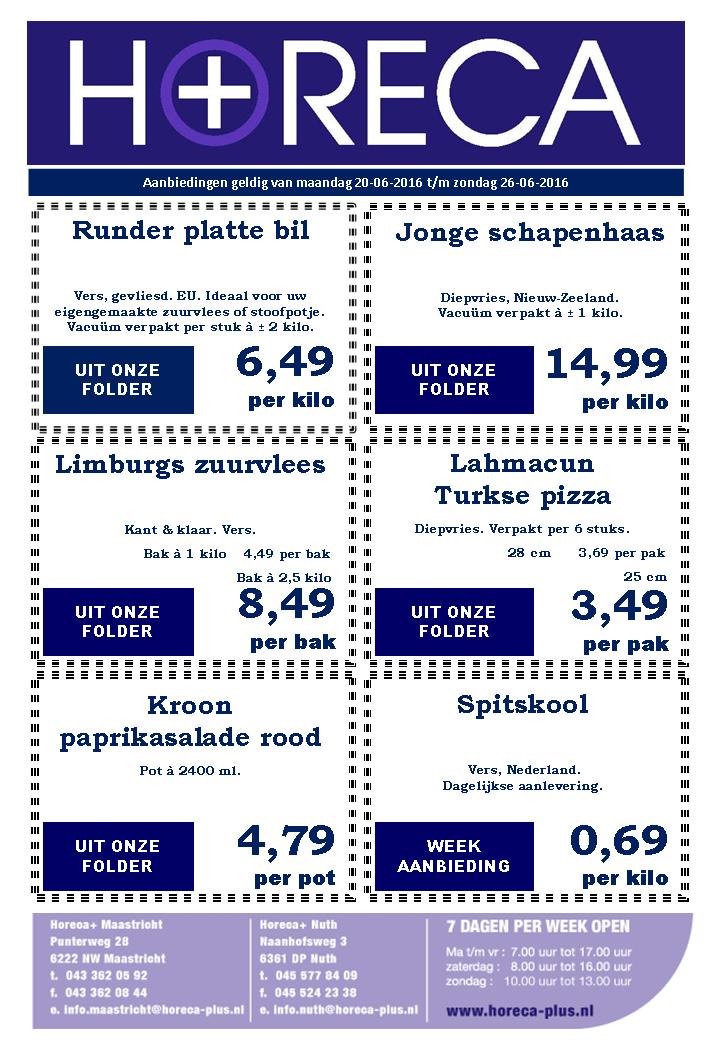HorecaPlus's tweet image. #Aanbiedingen 20 t/m 26 juni #Horeca #Limburg #Heuvelland #Nuth #Maastricht #Valkenburg #Heerlen #Sittard