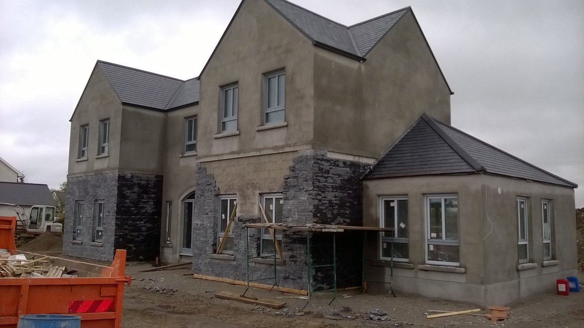 LBSproducts's tweet photo. A lovely WIP in Kilbride Co Meath. Slated with Rozadais #SpanishSlate and clad with Black Slate #zstone by LBS https://t.co/YbagsbR5O8