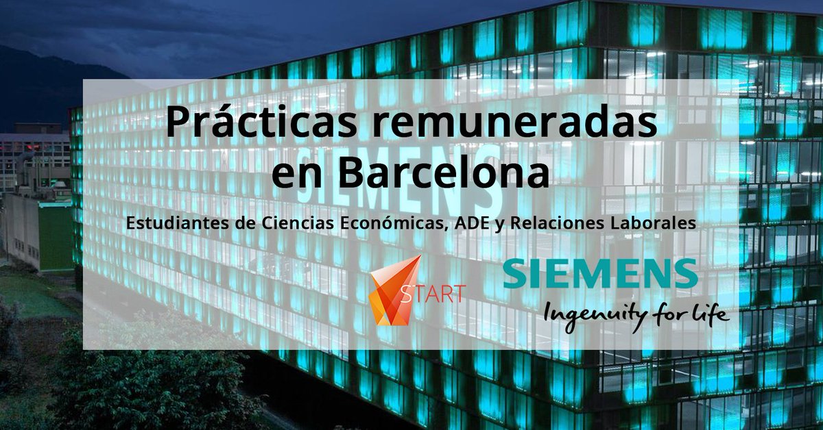 FUEONLINE's tweet photo. #Beca de prácticas remuneradas en @siemens_es para estudiantes de Económicas, ADE https://t.co/XpehkrP2YN #Barcelona https://t.co/FMjqKaYzqc