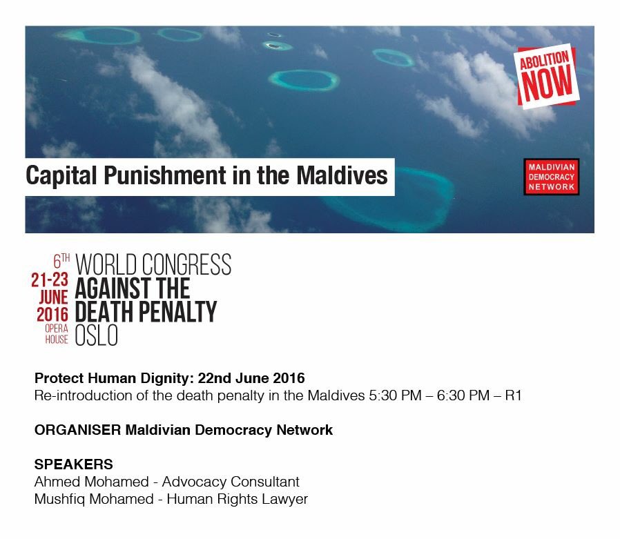 MDN_mv's tweet image. In Oslo for the 6th World Congress Against the Death Penalty? Please join us. #ProtectHumanDignity @AssociationECPM