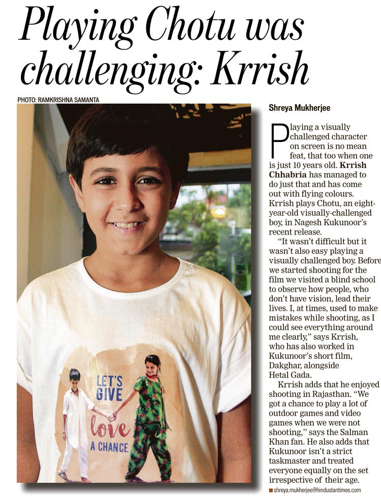 Playng Chotu ws challngng: KrrishChhabria @htcity @htlifeandstyle @htTweets @htshowbiz @DrishyamFilms @Dhanakthefilm