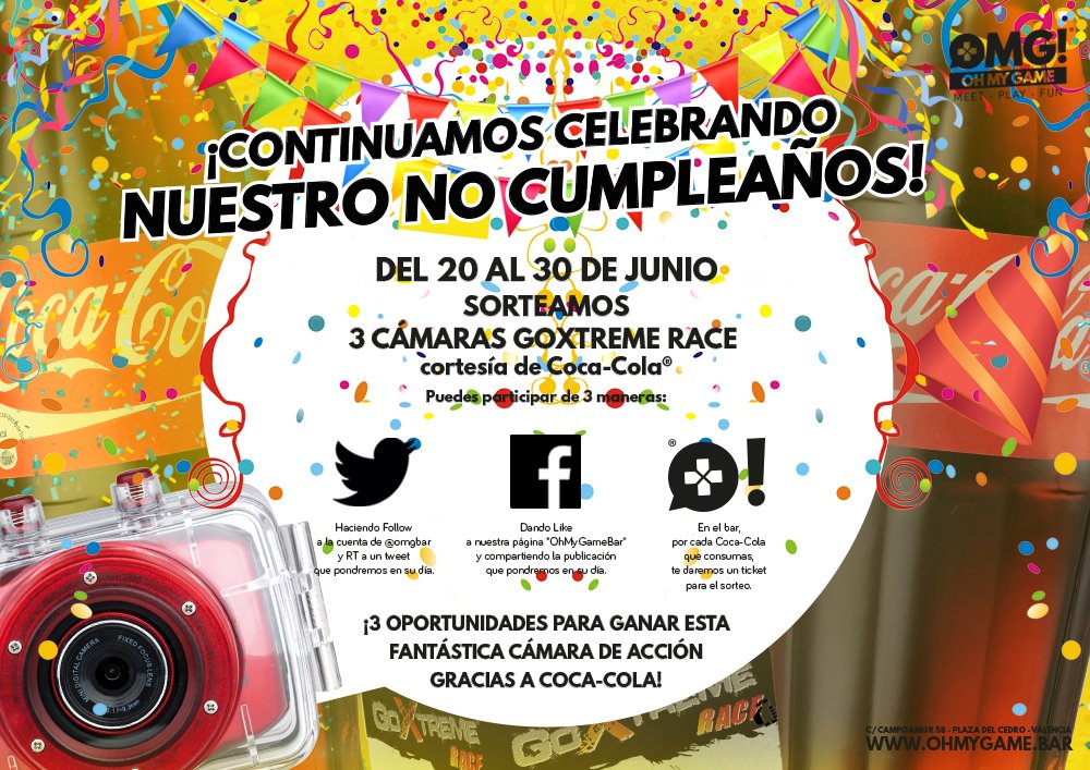 ¡Sorteo GoXtreme by <a href="/CocaCola_es/">Coca-Cola España</a>! Sigue a @omgbar + RT a este tweet y llévate una fantástica cámara de acción ;)