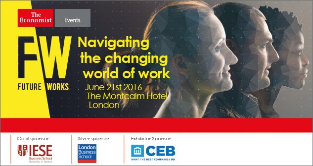 PepperdeCallier's tweet image. Follow @EconomistEvents  about the #FutureWorks2016 in Europe. We are going to have an interesting discussion!