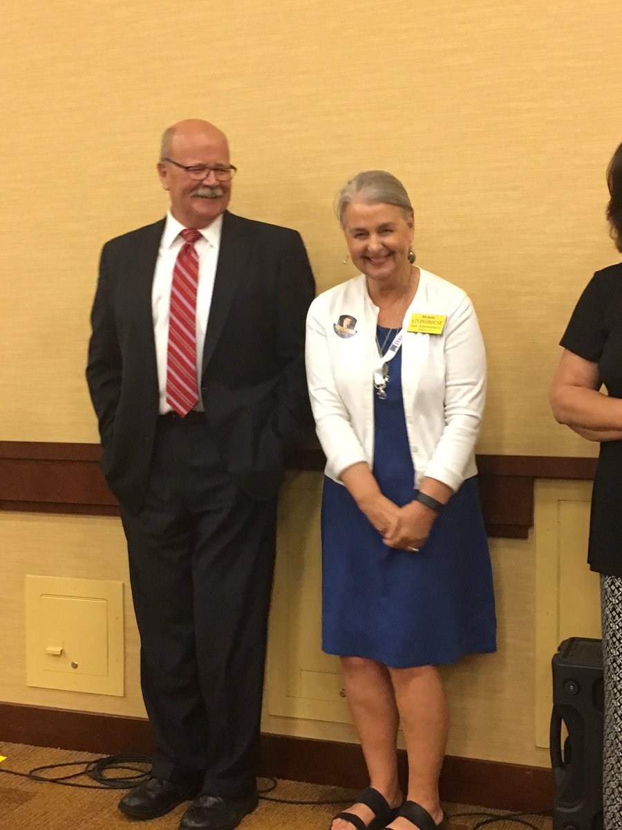 HelmkeJames's tweet photo. @INDems @GreggForGov jokes w/ Michelle Livinghouse for House District 17 #BigDemWeekend https://t.co/mLyQY4APC7