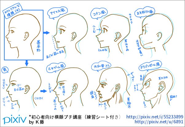 横顔 イラスト かっこいい