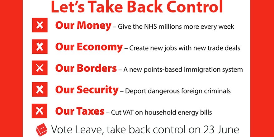 vote_leave's tweet photo. Let's take back control of our money, our economy, our borders, our security and our taxes #VoteLeave #ProjectHope https://t.co/GdvSvL8Gim