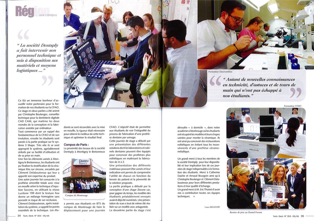 DUTELIsabelle's tweet photo. Innovation et évolution de la formation... L'Academie d'Art Dentaire dans le nvx numéro de Technologie Dentaire ! https://t.co/JH5MGYKGqj