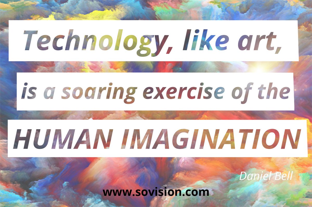 soVisionIT's tweet photo. #Technology is a form of #art & a result of #imagination #mondaymotivation #soVision #DanielBell https://t.co/TxUF3ONsYI