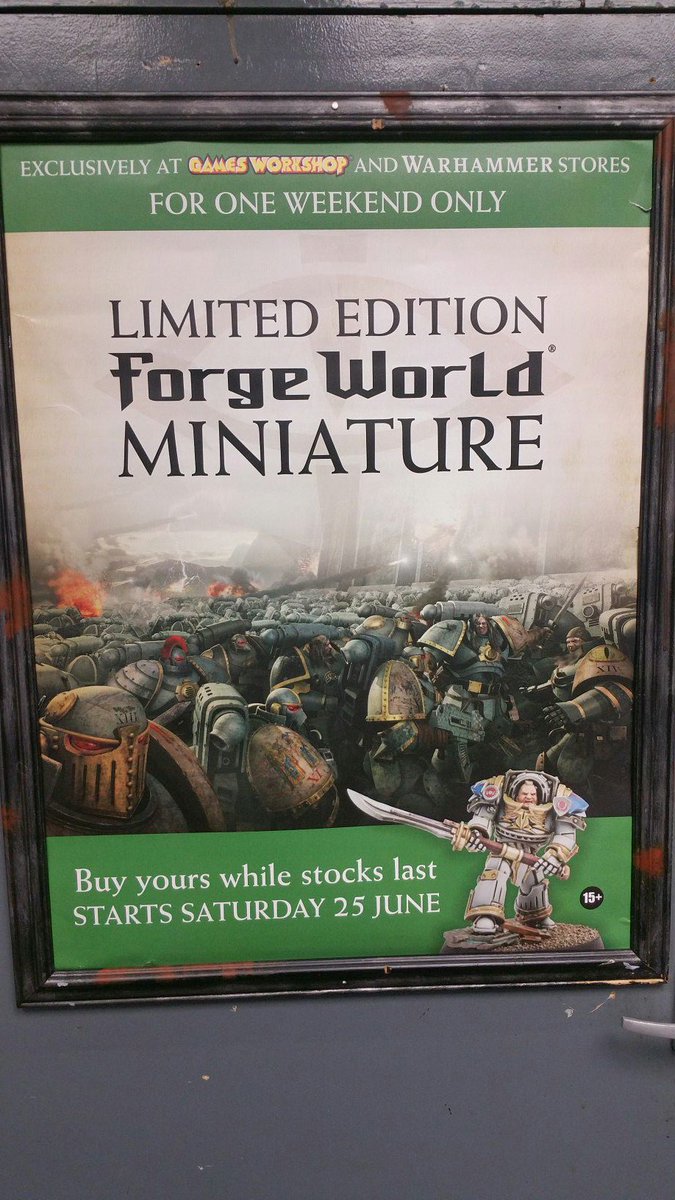 NottsGW's tweet photo. 5 days and counting!!! 25th of June, Come down and get your Limited Edition Forge World Horus Heresy Praetor! #HH https://t.co/aYsCZ7v2KK