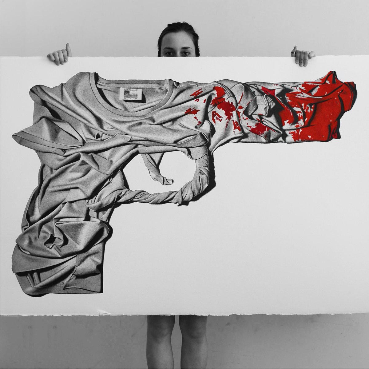 Magnus_Sculptor's tweet photo. CJ Hendry has taken a public stand against gun violence in the US with this powerful drawing … https://t.co/g4KHWp1cPG