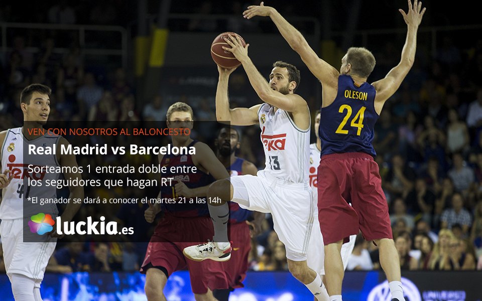 luckia_es's tweet image. ¡Te invitamos al 4º duelo entre #RealMadrid y #Barça de la final #PlayoffLigaEndesa! 🔥🏀

✅ Síguenos
✅ RT este tweet