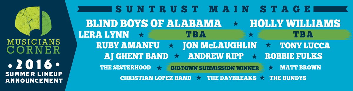 MusCornerNash's tweet image. Excited to announce Summer 2016 season feat @blindboys @hollywilliams1 @LeraLynn @RubyAmanfu bit.ly/1Y5rJ0d