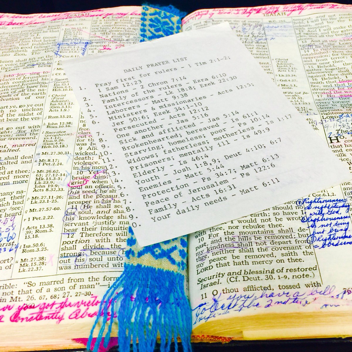 CFNI's tweet photo. In the pages of #FredaLindsay‘s bible: Daily Prayer List 1-20 #LindsayLegacy #threeandfive #prayer #CFNIpillars https://t.co/4nGqirV8SZ